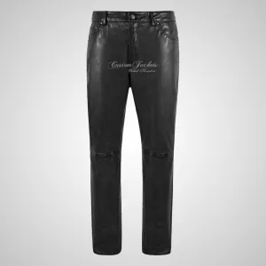 Mens 501 Leather Jeans Leather Pants Soft Leather