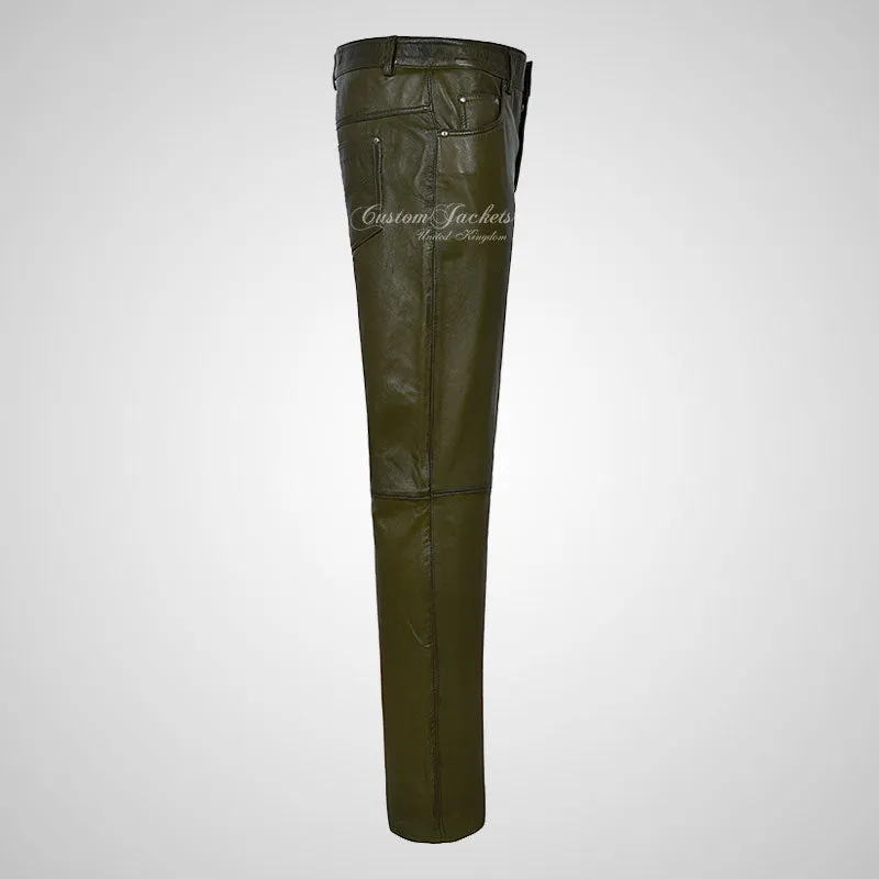 Mens 501 Leather Jeans Leather Pants Soft Leather