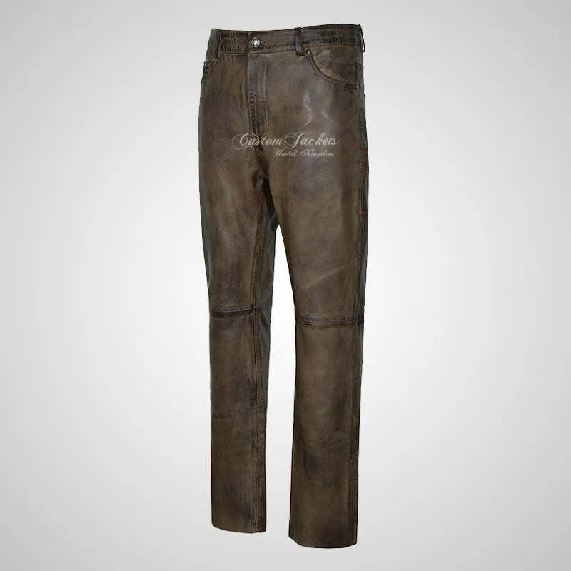 Mens 501 Leather Jeans Leather Pants Soft Leather