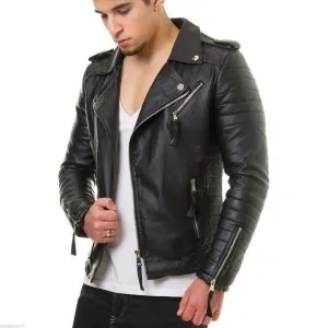 Men's Black Genuine Leather Jacket