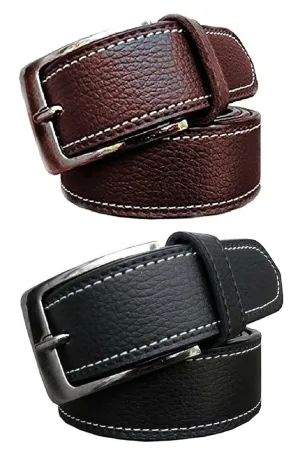 Men's Faux Leather Belt (Pack Of 2)