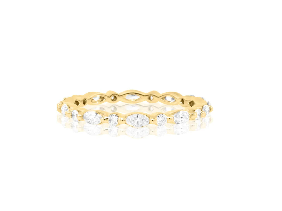 Mira Marquise and Round Gold Diamond Eternity Band
