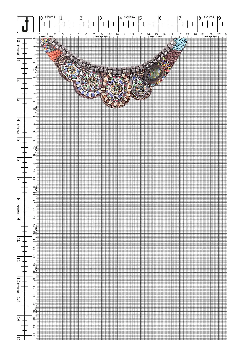 Native Bohemian Antique Pattern Beaded Neck