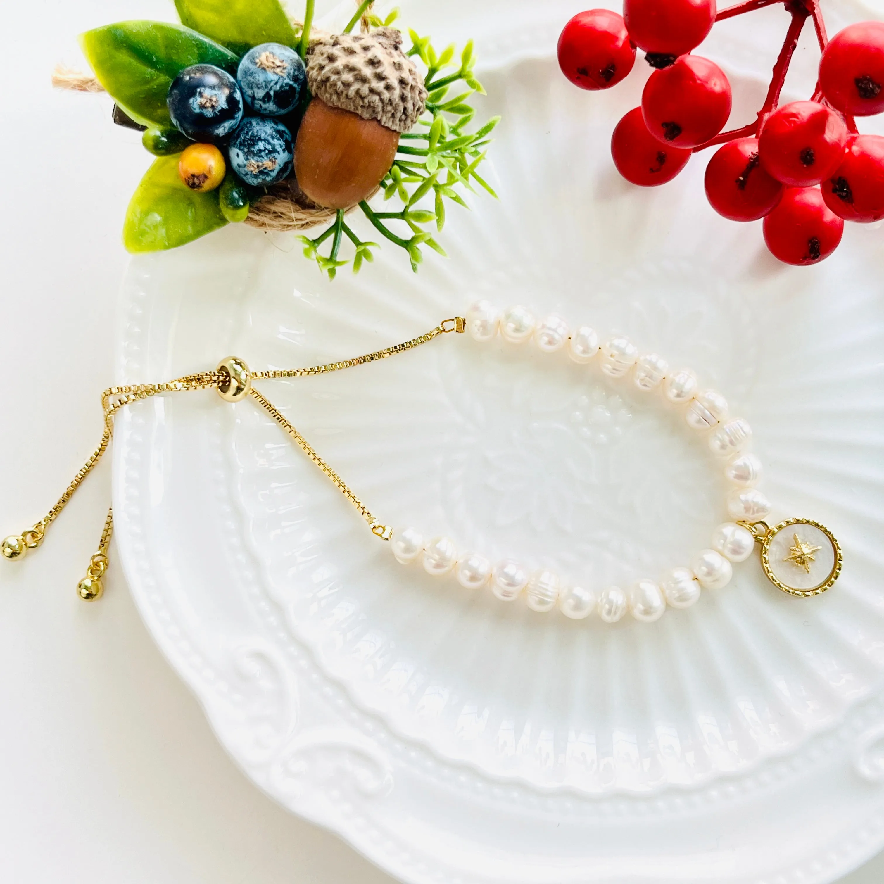 Octet Star Freshwater Pearl Bracelet