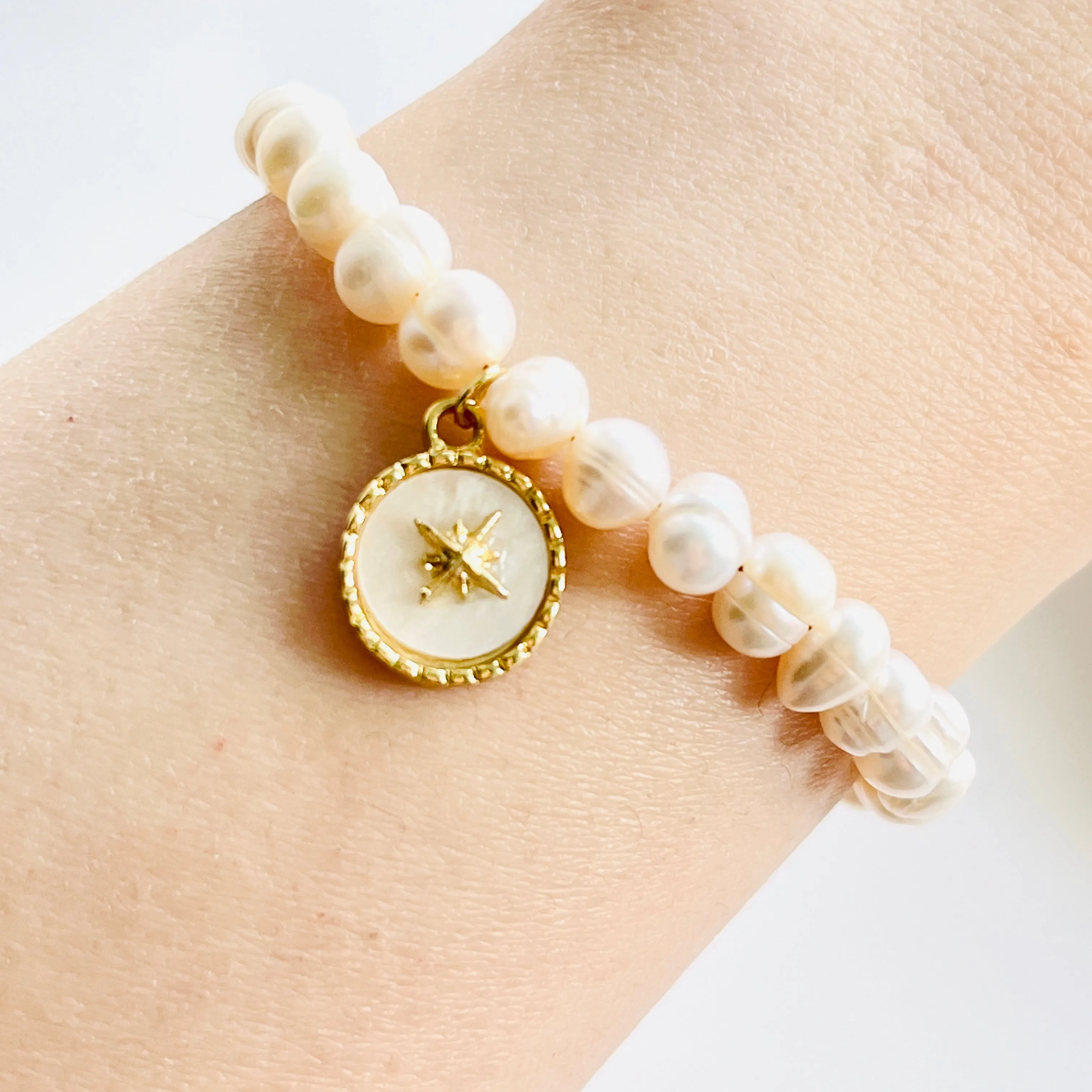 Octet Star Freshwater Pearl Bracelet