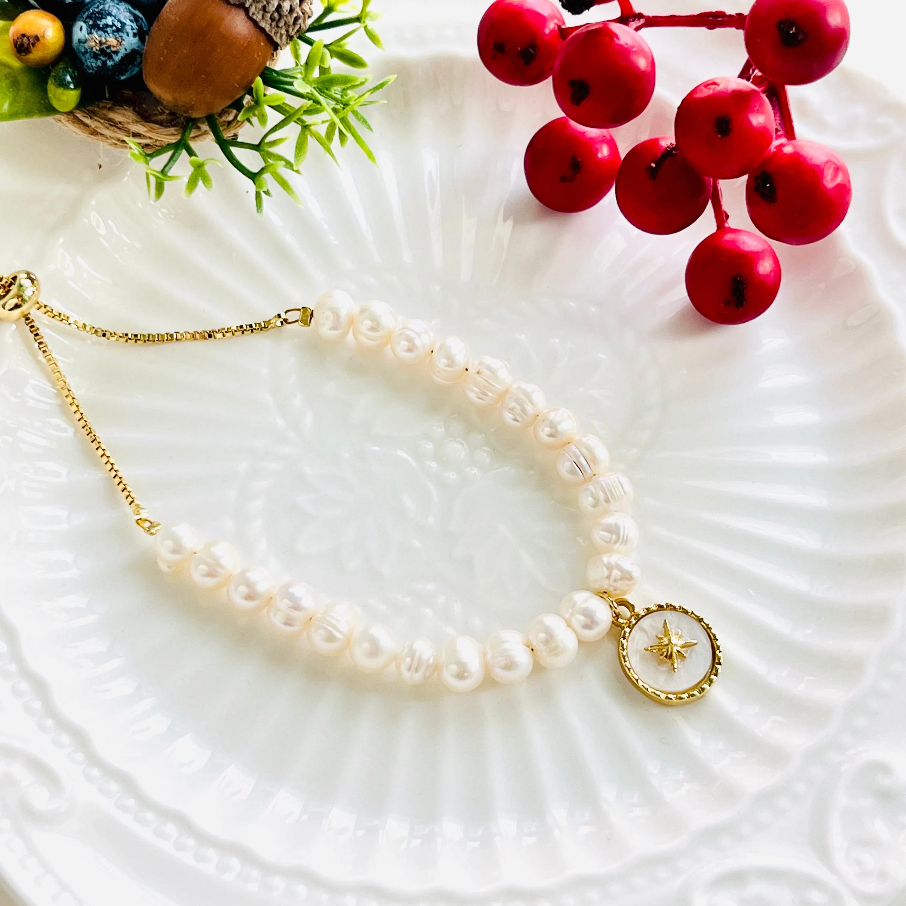 Octet Star Freshwater Pearl Bracelet
