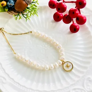 Octet Star Freshwater Pearl Bracelet