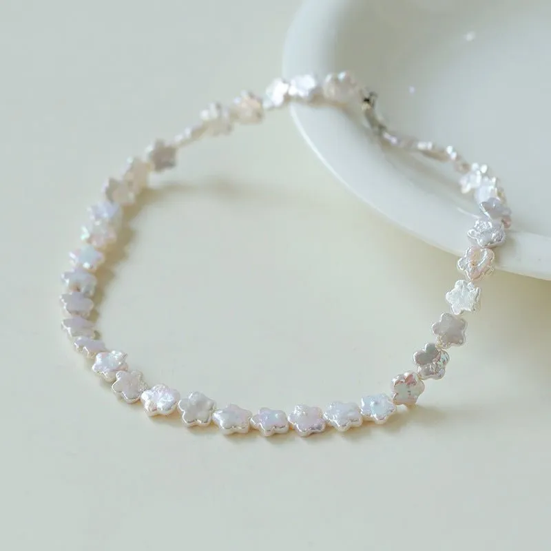 Peach Blossom-shaped Baroque Pearls Necklace