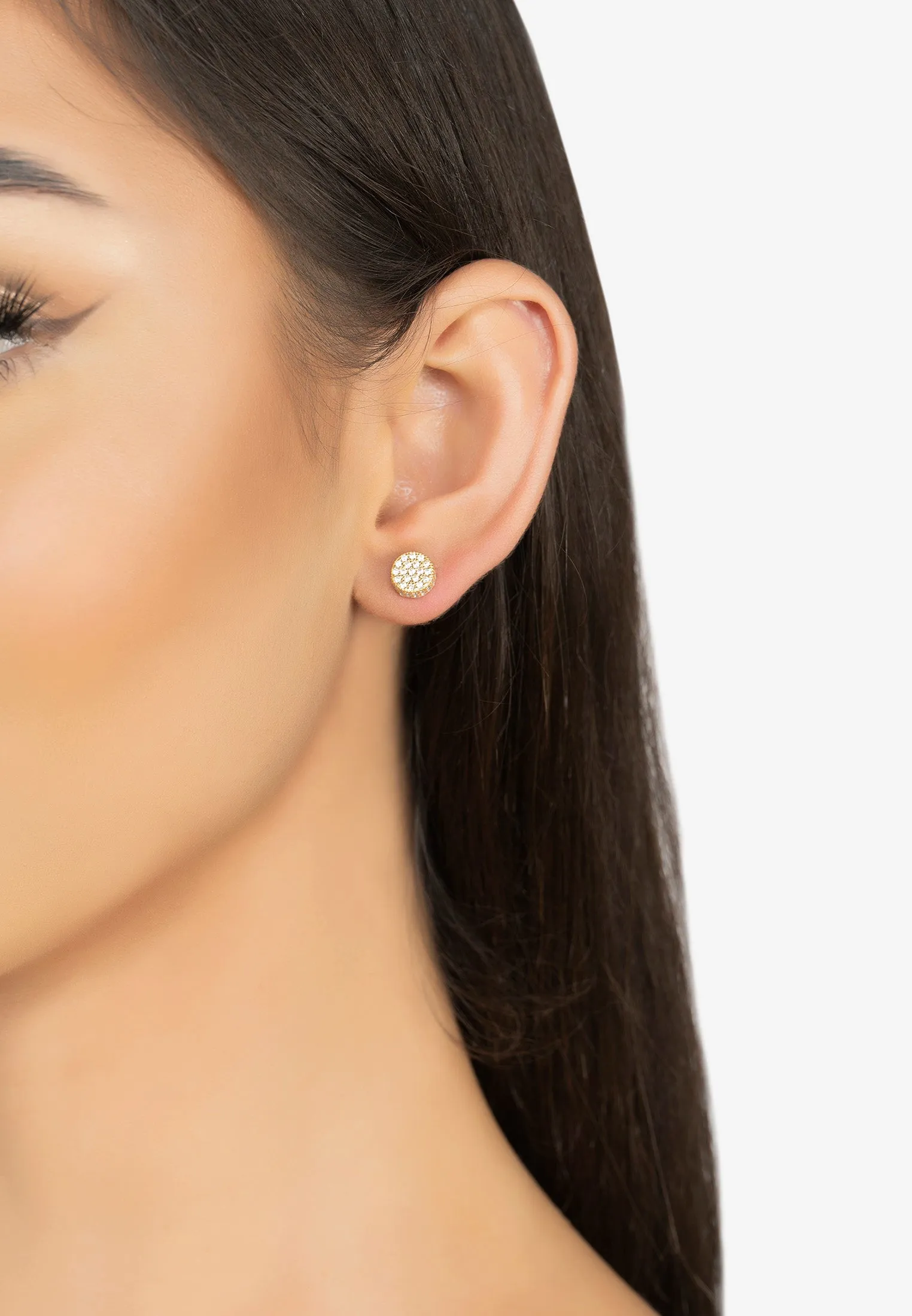 Pearl Reversible Stud Earrings Gold