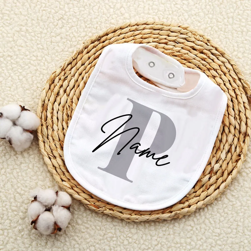 Personalized Baby Bib Bibs Custom Initial with Name