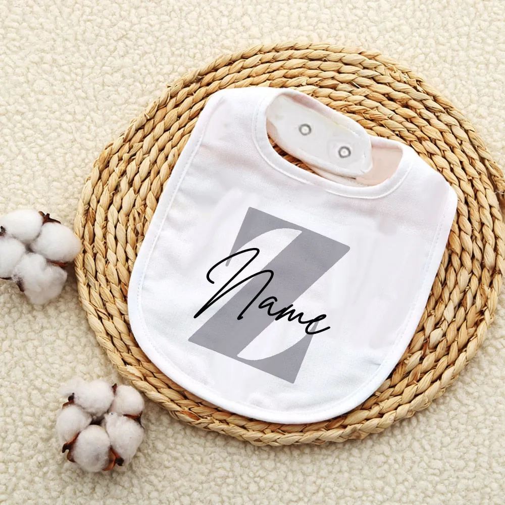Personalized Baby Bib Bibs Custom Initial with Name
