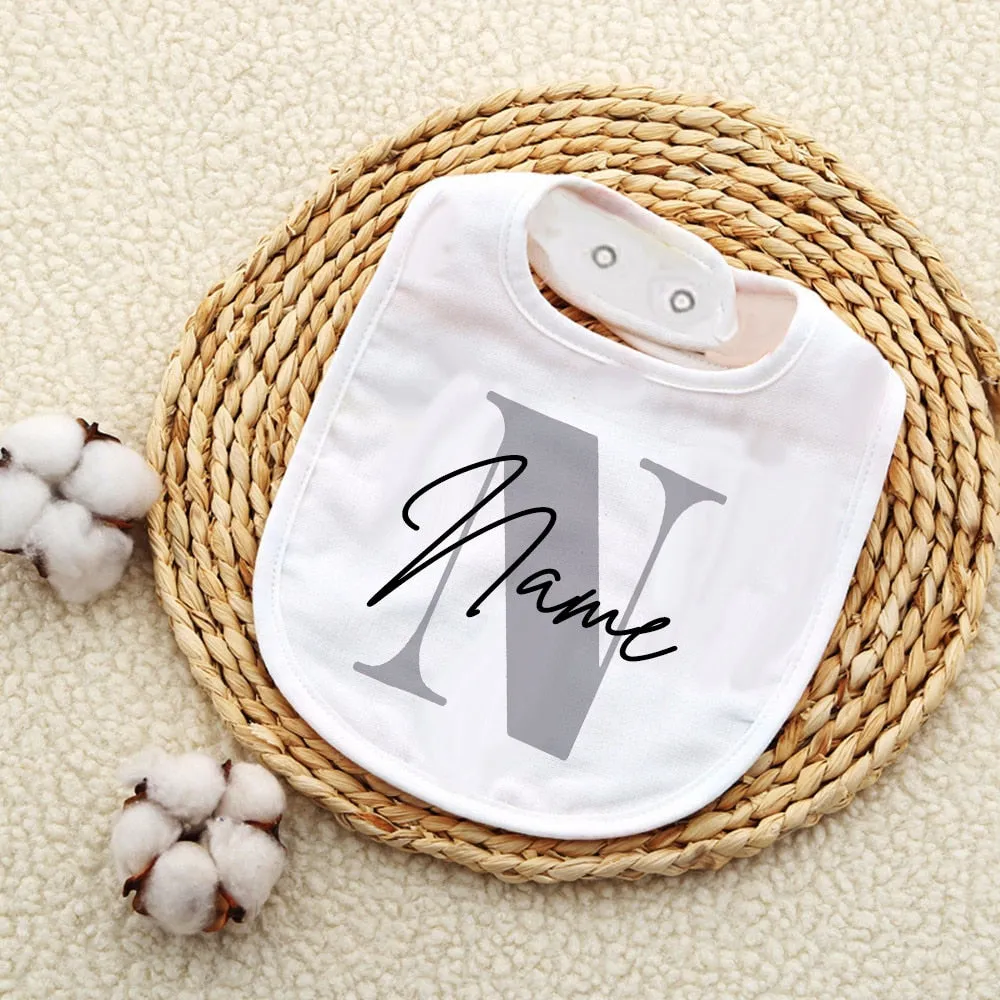 Personalized Baby Bib Bibs Custom Initial with Name