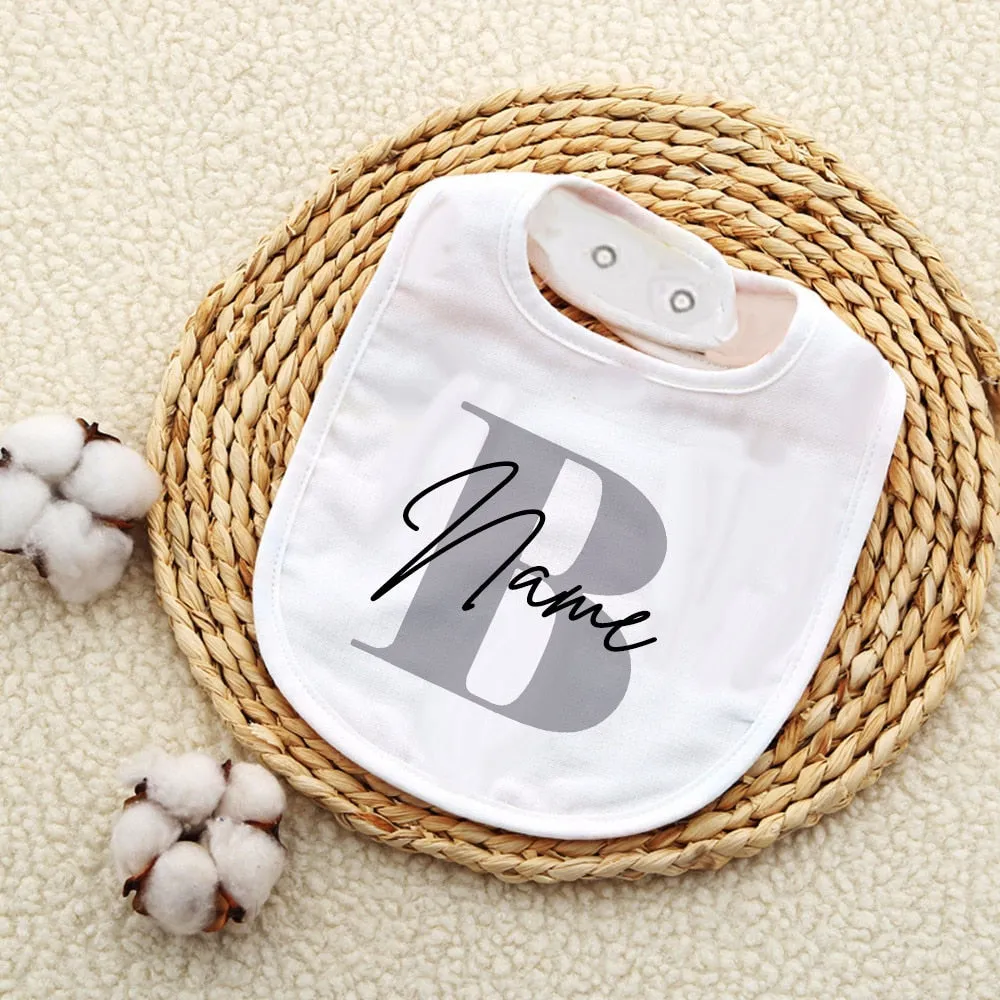 Personalized Baby Bib Bibs Custom Initial with Name