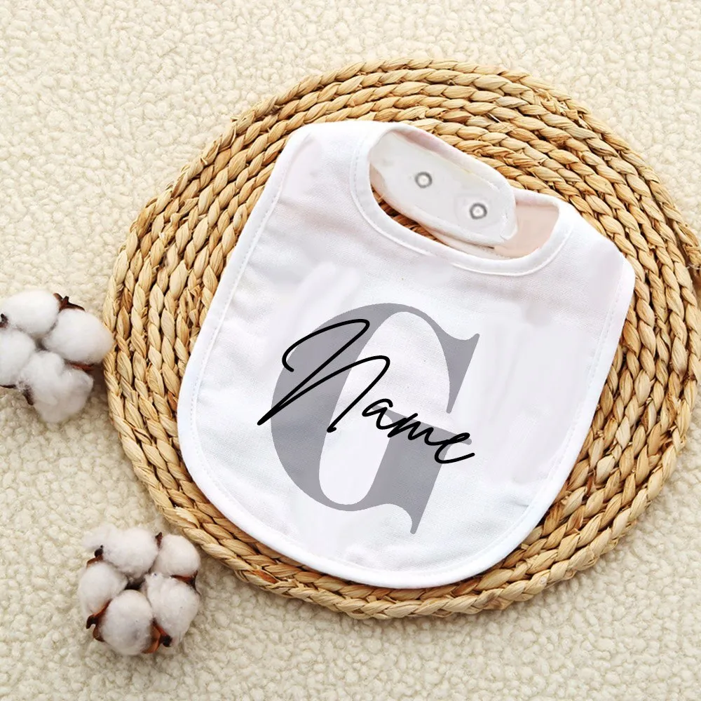 Personalized Baby Bib Bibs Custom Initial with Name
