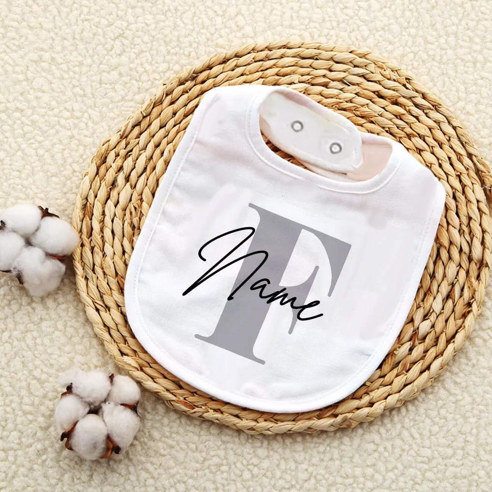 Personalized Baby Bib Bibs Custom Initial with Name
