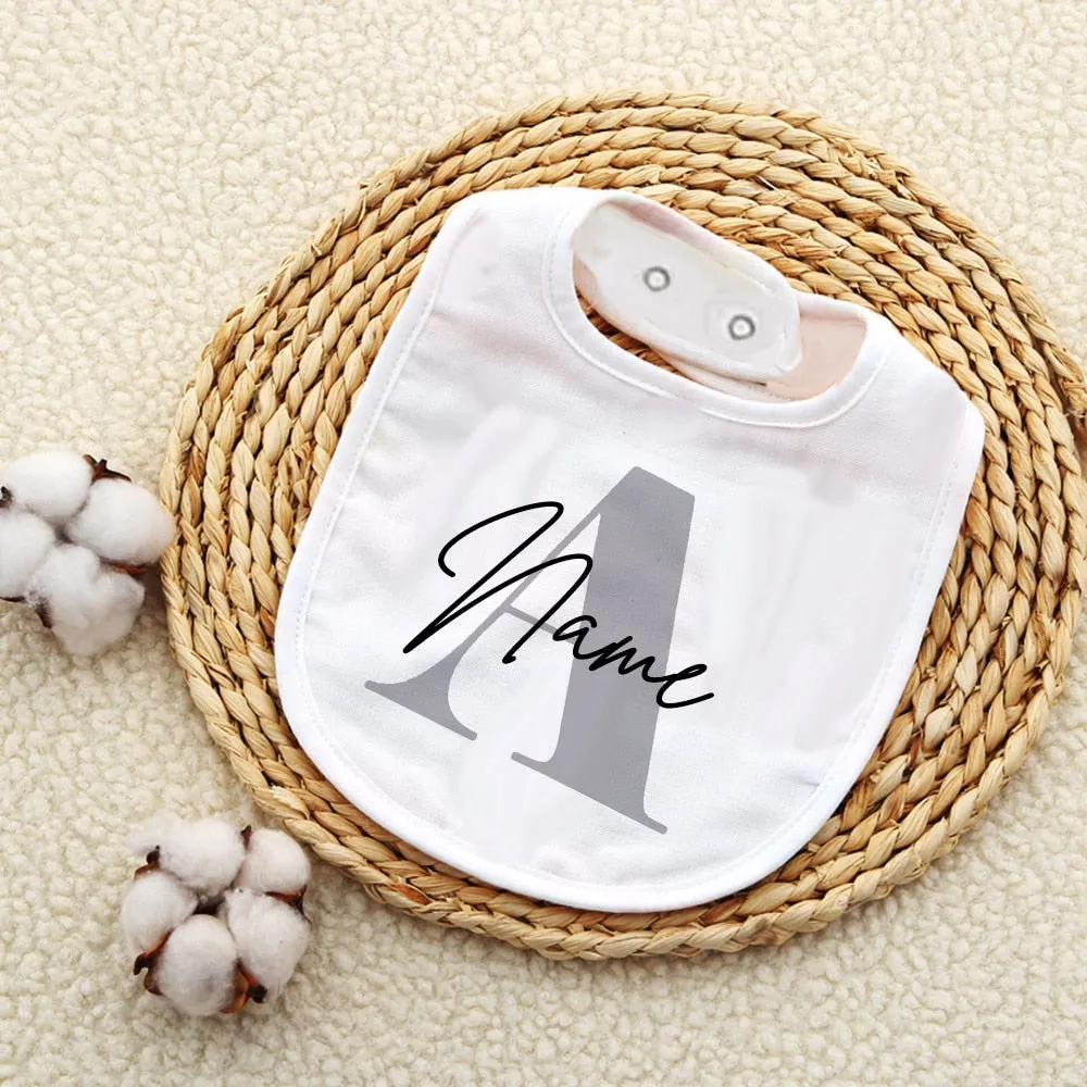 Personalized Baby Bib Bibs Custom Initial with Name
