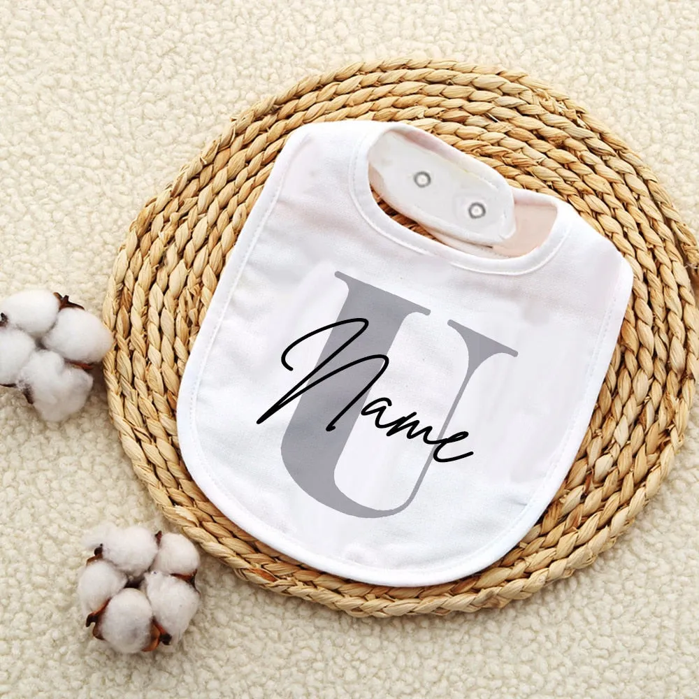 Personalized Baby Bib Bibs Custom Initial with Name