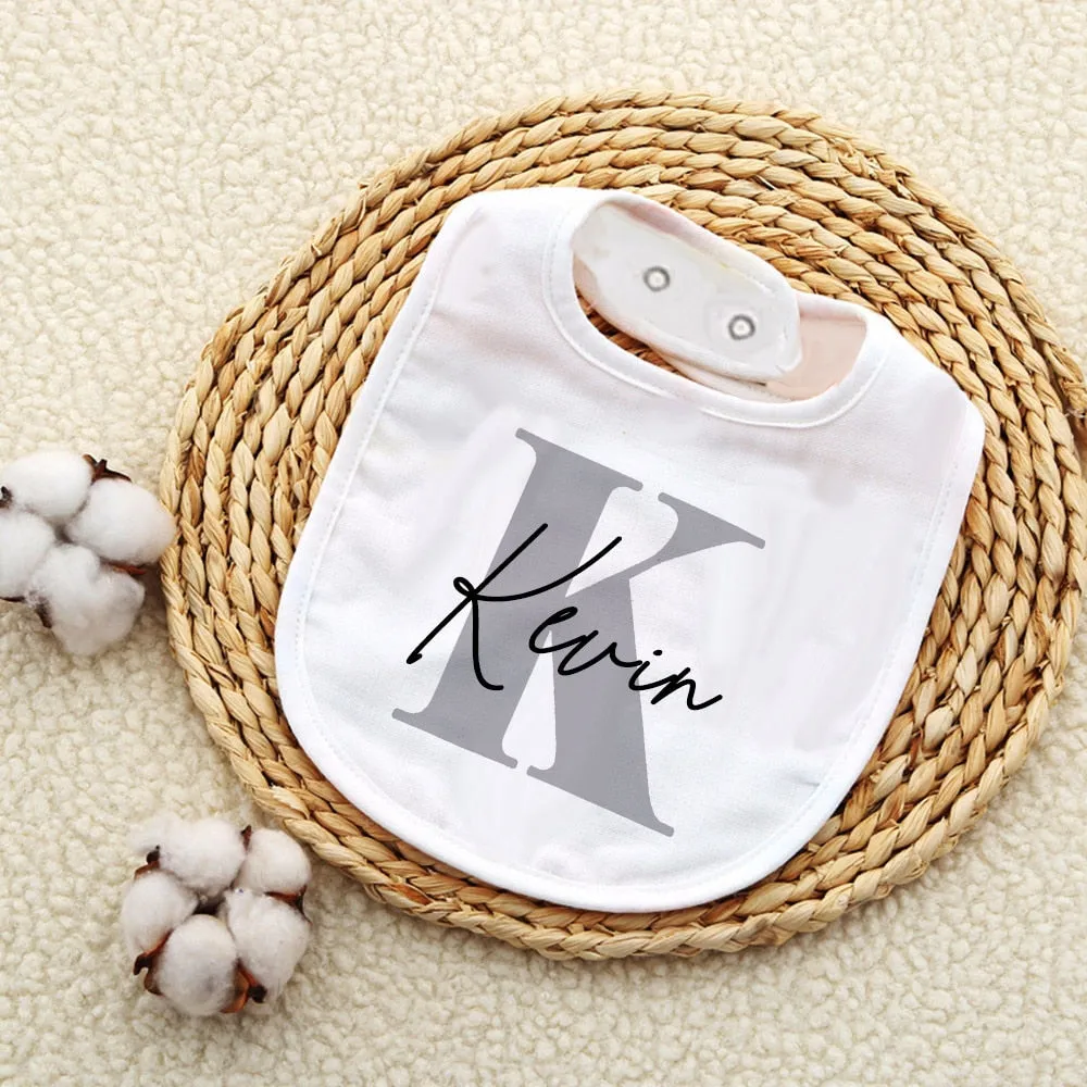 Personalized Baby Bib Bibs Custom Initial with Name