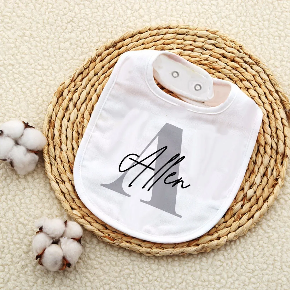 Personalized Baby Bib Bibs Custom Initial with Name