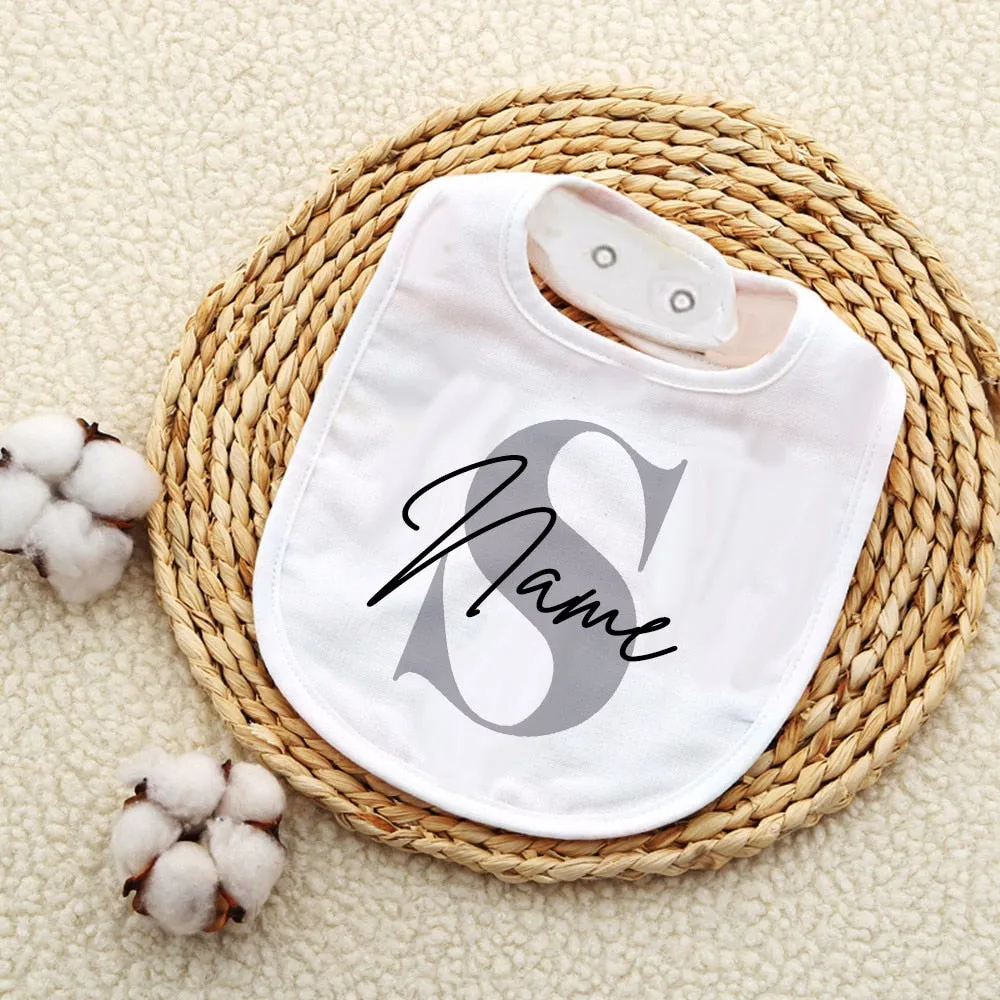 Personalized Baby Bib Bibs Custom Initial with Name