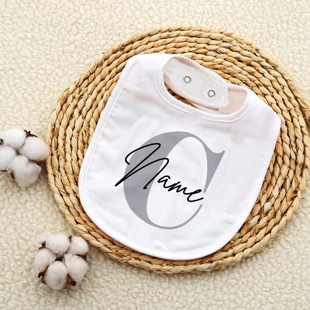 Personalized Baby Bib Bibs Custom Initial with Name