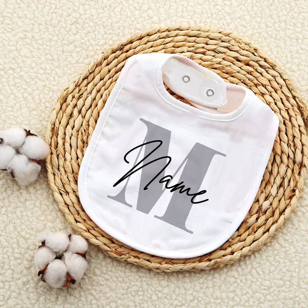Personalized Baby Bib Bibs Custom Initial with Name