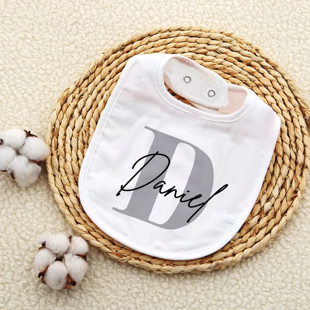Personalized Baby Bib Bibs Custom Initial with Name