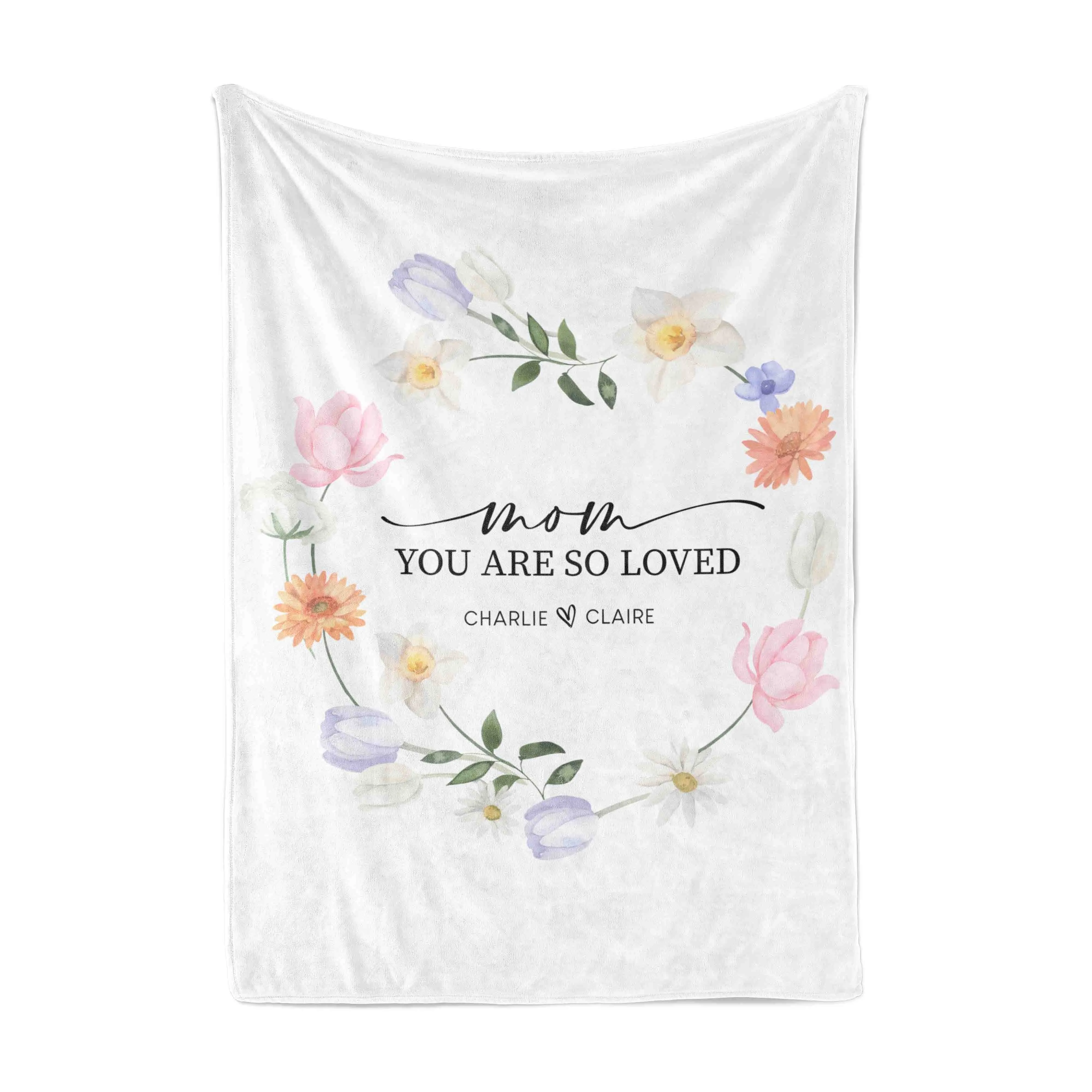 Personalized Blanket | Floral Wreath