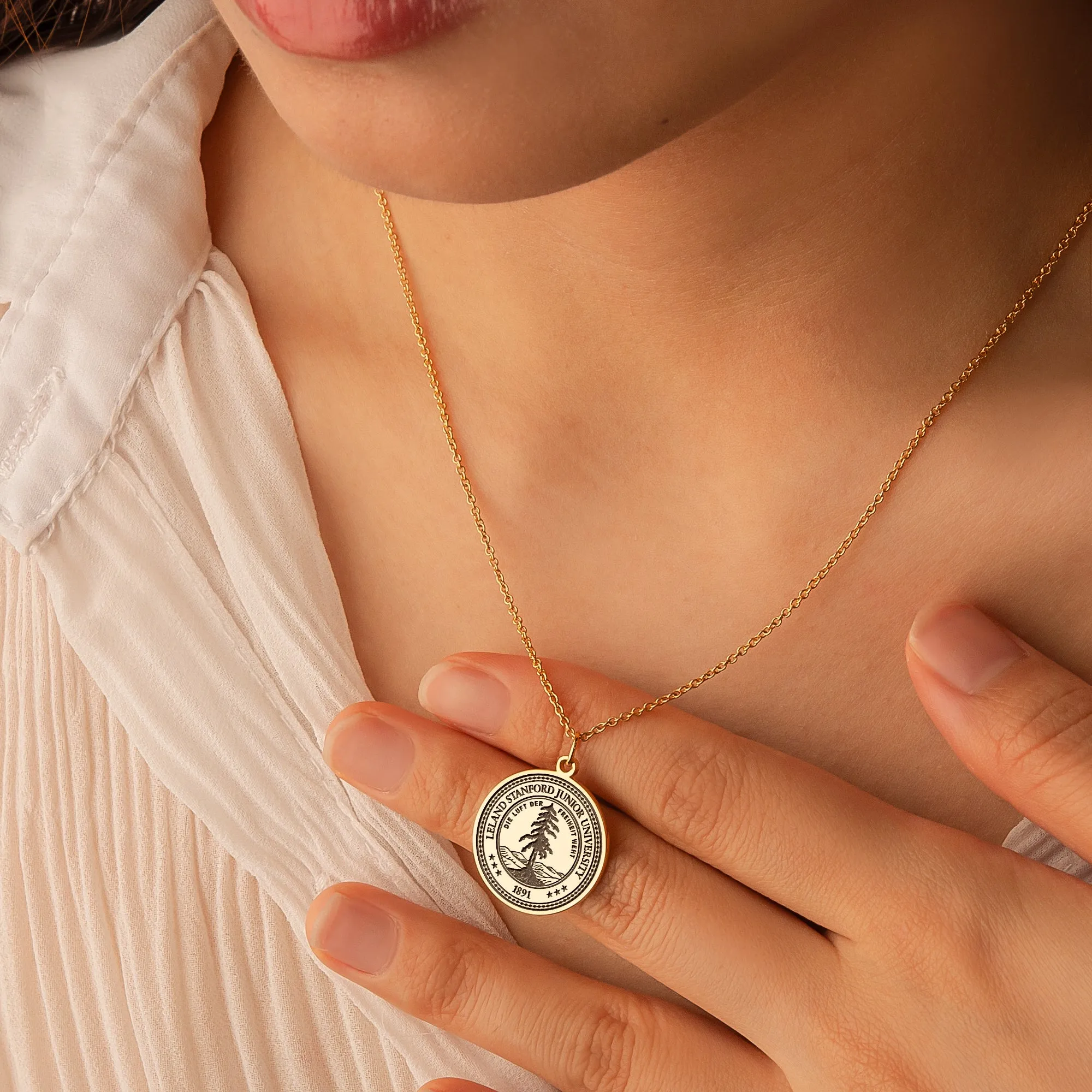 Personalized College Logo Graduation Necklace