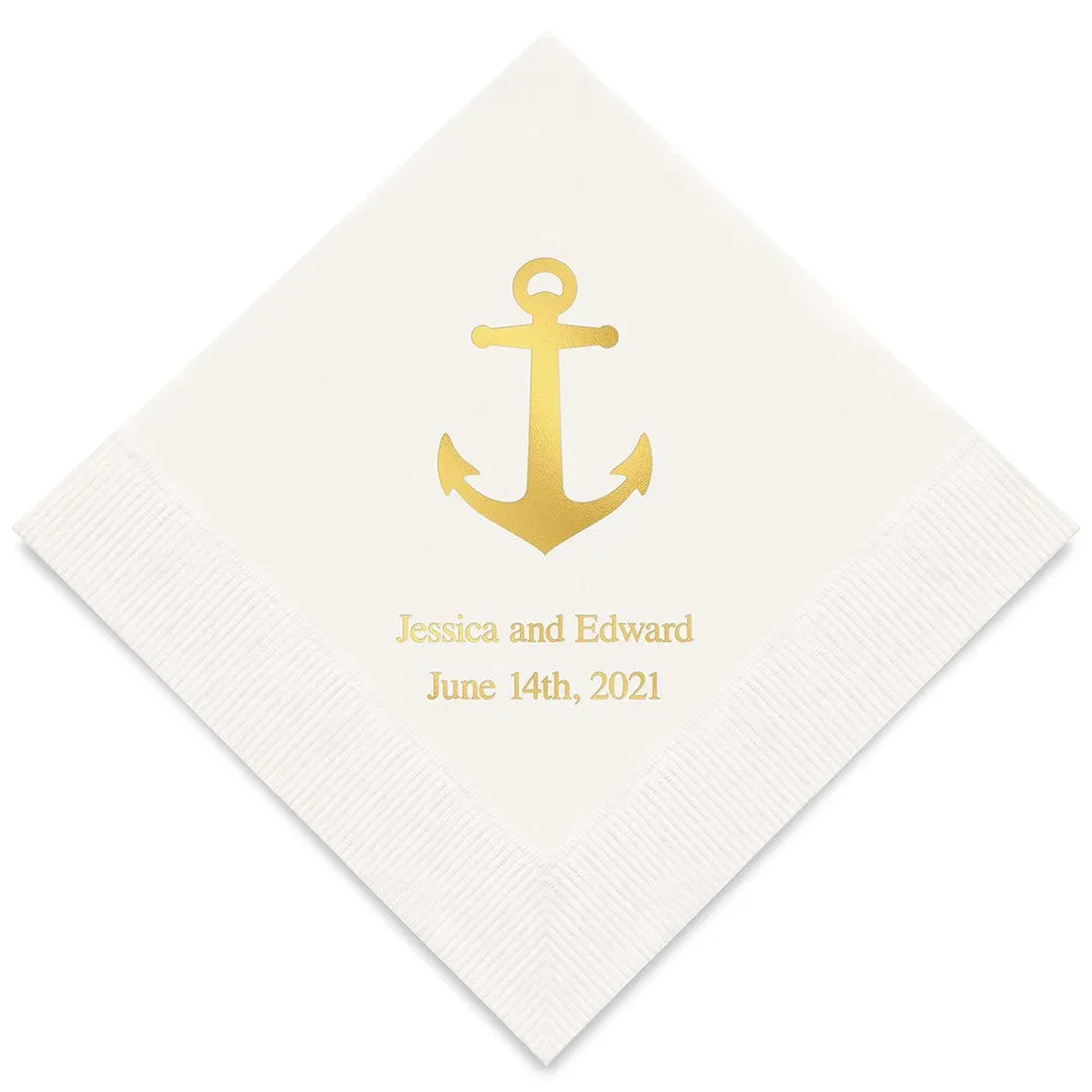 PERSONALIZED FOIL PRINTED PAPER NAPKINS - Anchor

(50/pkg)
