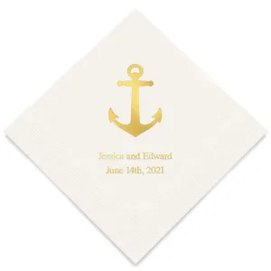 PERSONALIZED FOIL PRINTED PAPER NAPKINS - Anchor

(50/pkg)