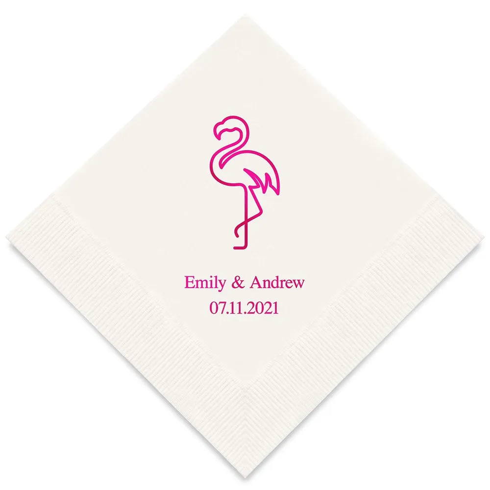 PERSONALIZED FOIL PRINTED PAPER NAPKINS - Flamingo
(50/pkg)