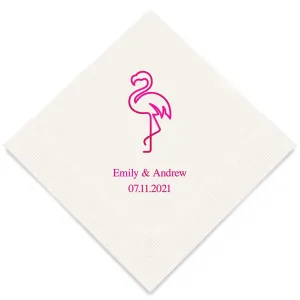 PERSONALIZED FOIL PRINTED PAPER NAPKINS - Flamingo
(50/pkg)