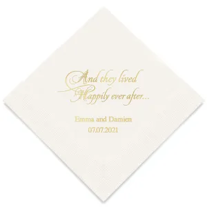 PERSONALIZED FOIL PRINTED PAPER NAPKINS - Happily Ever After

(50/pkg)