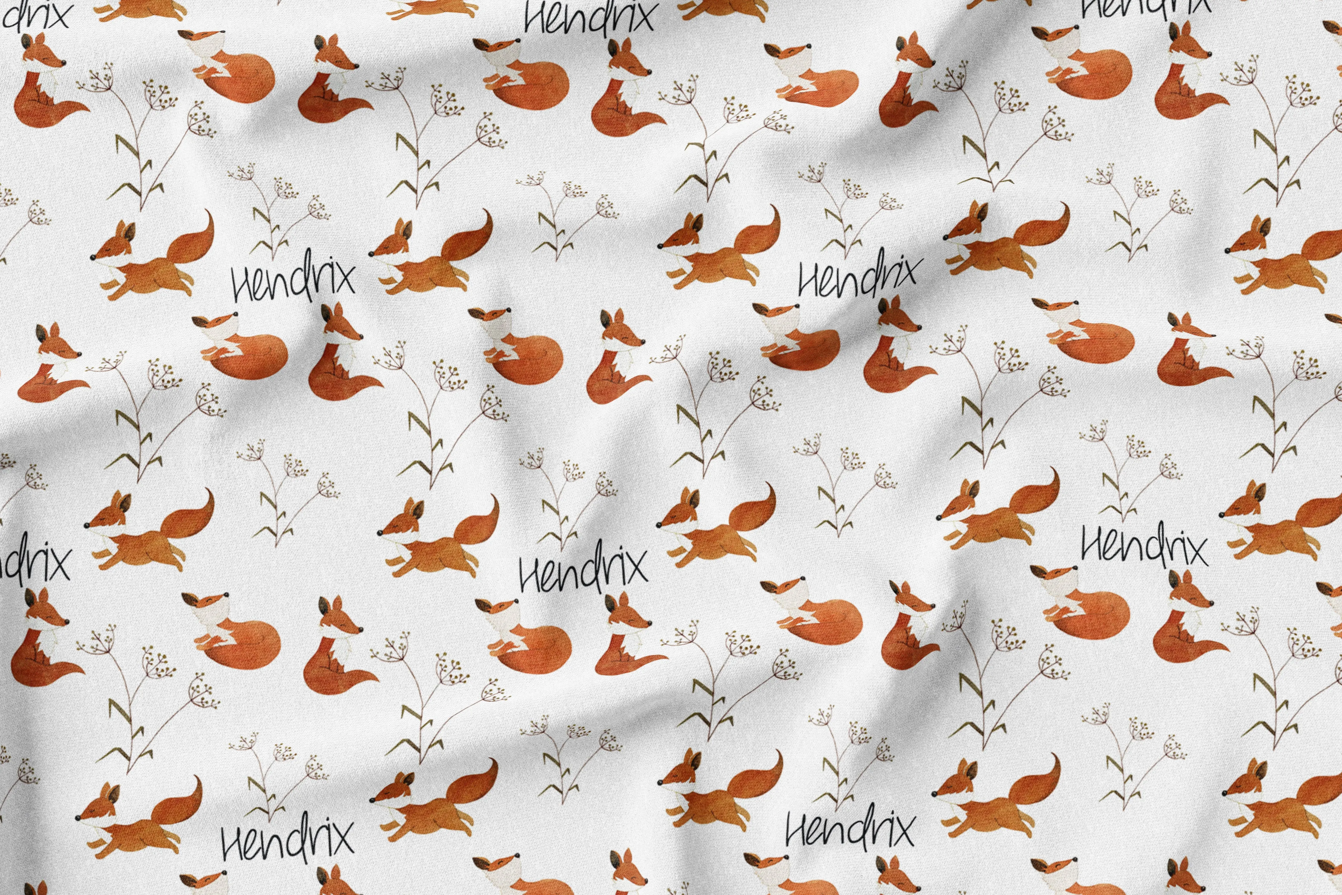 Personalized Name Minky Blanket -  FOX
