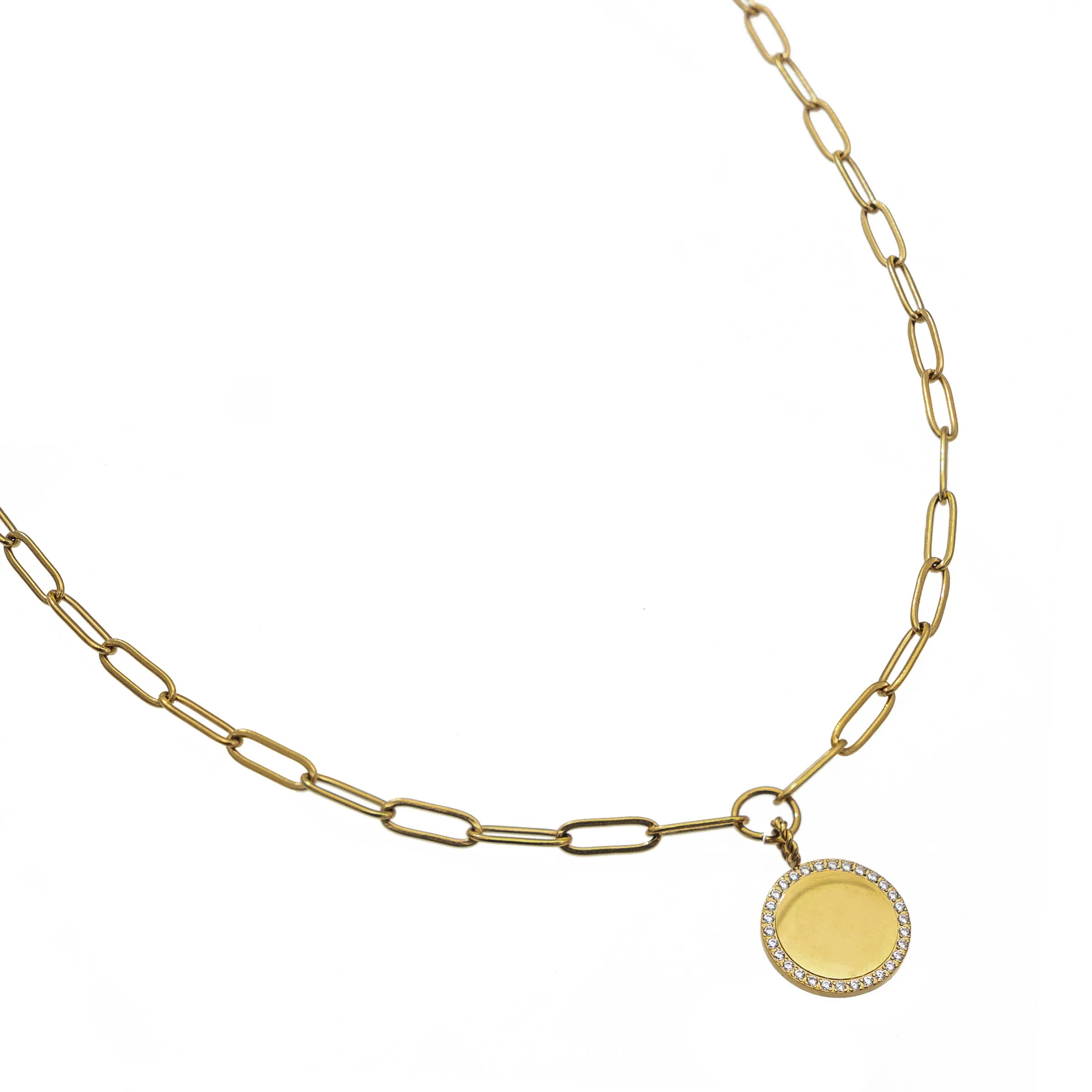 Personalized Paperclip Coin Necklace