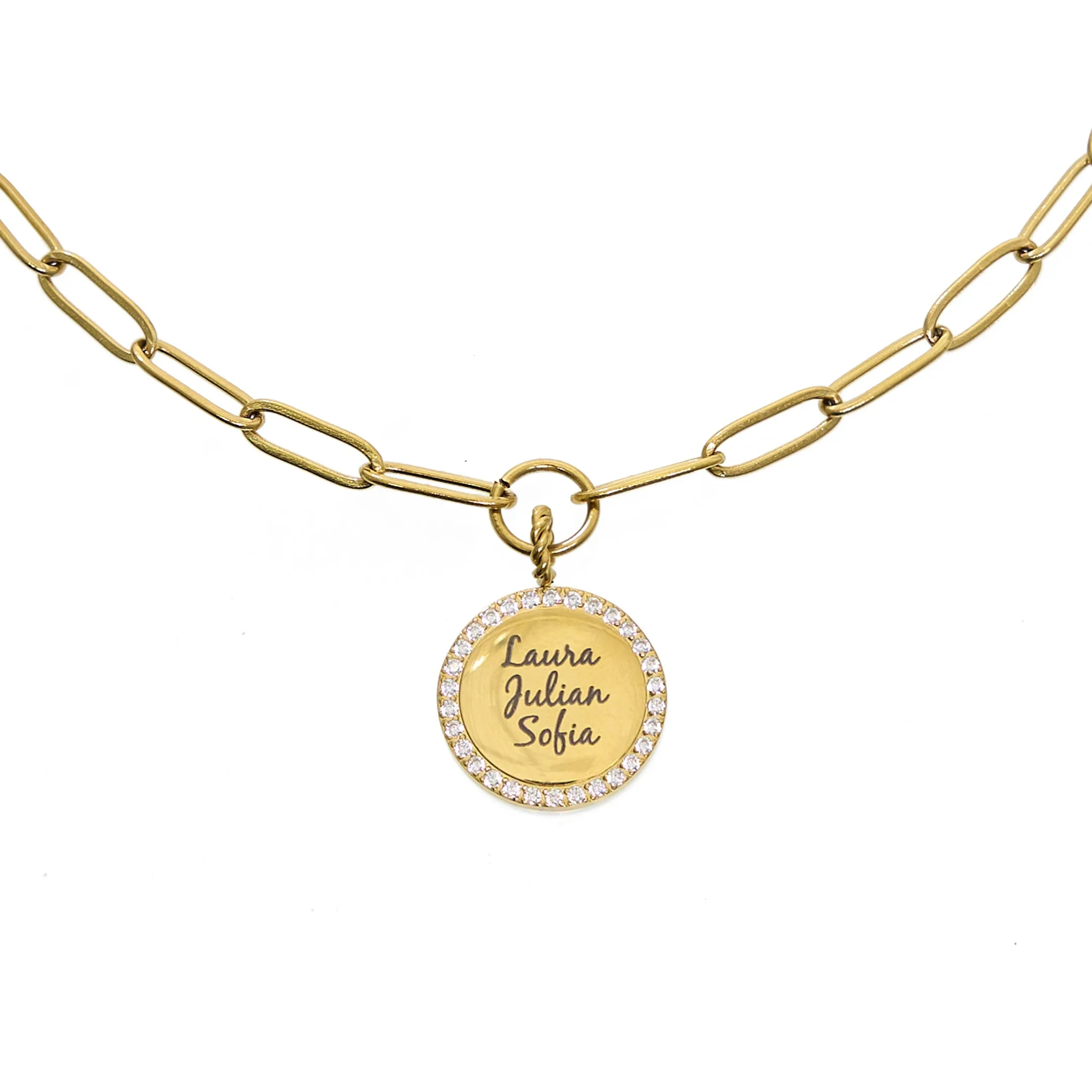 Personalized Paperclip Coin Necklace