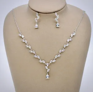 "Ivelina" - Silver Cubic Zirconia Bridal Jewelry Set