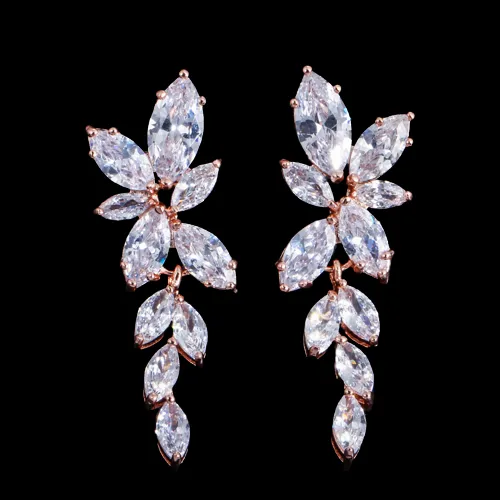"Vivienne" - Luxury CZ Bridal Necklace and Earrings Set - Available in Silver, Rose Gold and Yellow Gold