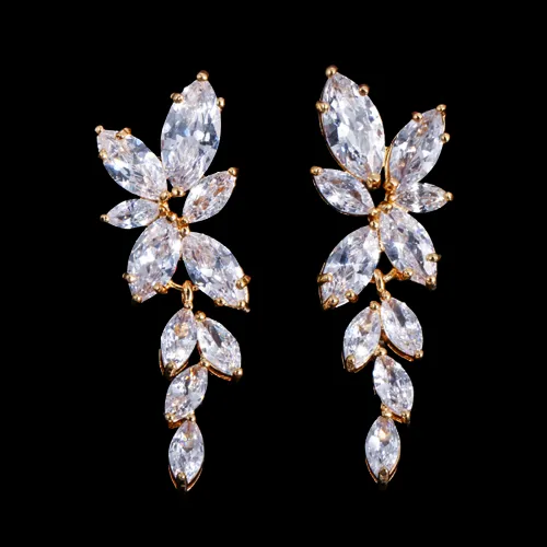 "Vivienne" - Luxury CZ Bridal Necklace and Earrings Set - Available in Silver, Rose Gold and Yellow Gold