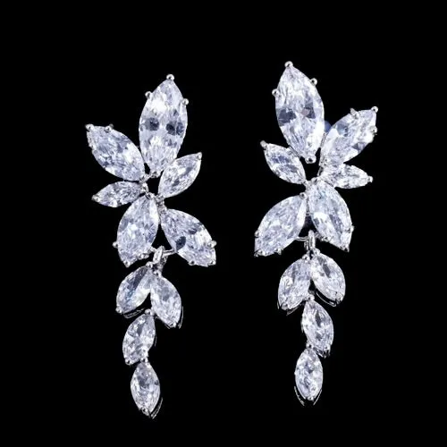 "Vivienne" - Luxury CZ Bridal Necklace and Earrings Set - Available in Silver, Rose Gold and Yellow Gold