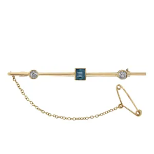 Sapphire and Diamond Set Brooch | Pre-Loved | Yellow Gold