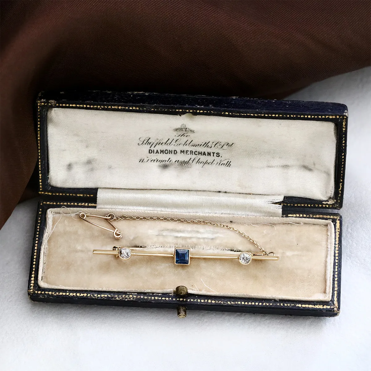 Sapphire and Diamond Set Brooch | Pre-Loved | Yellow Gold