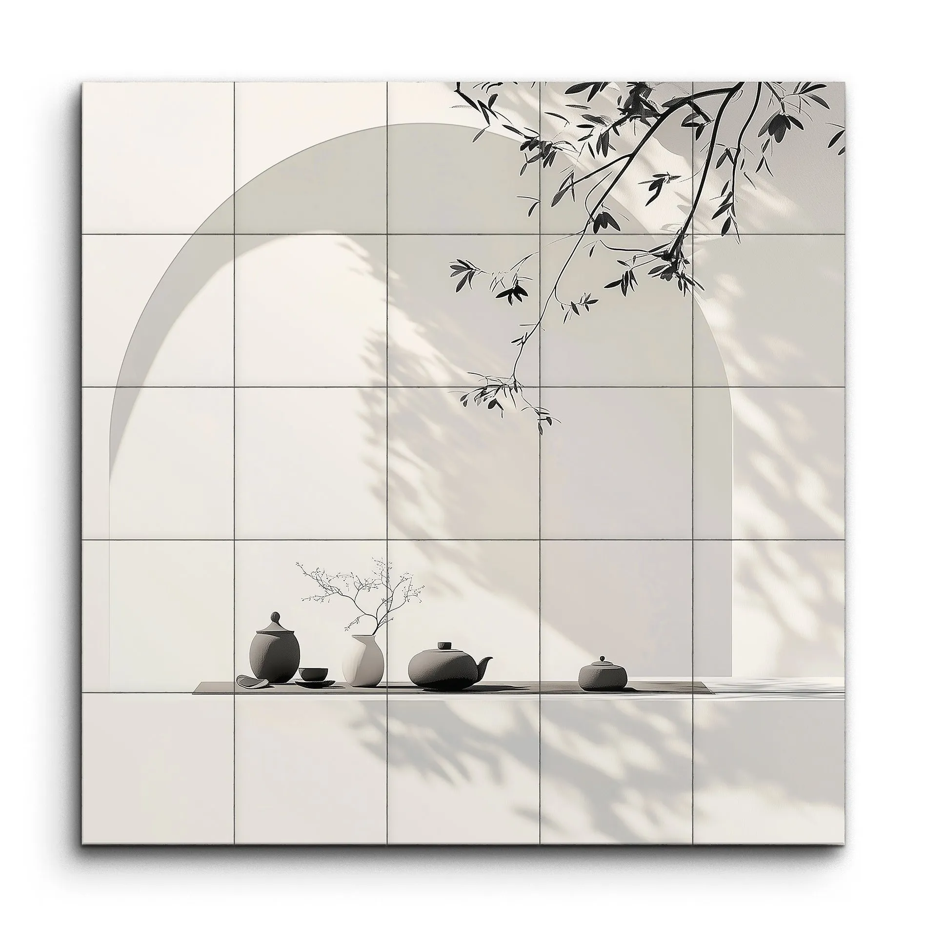 Serene Tea Set Harmony: Minimalist Elegance