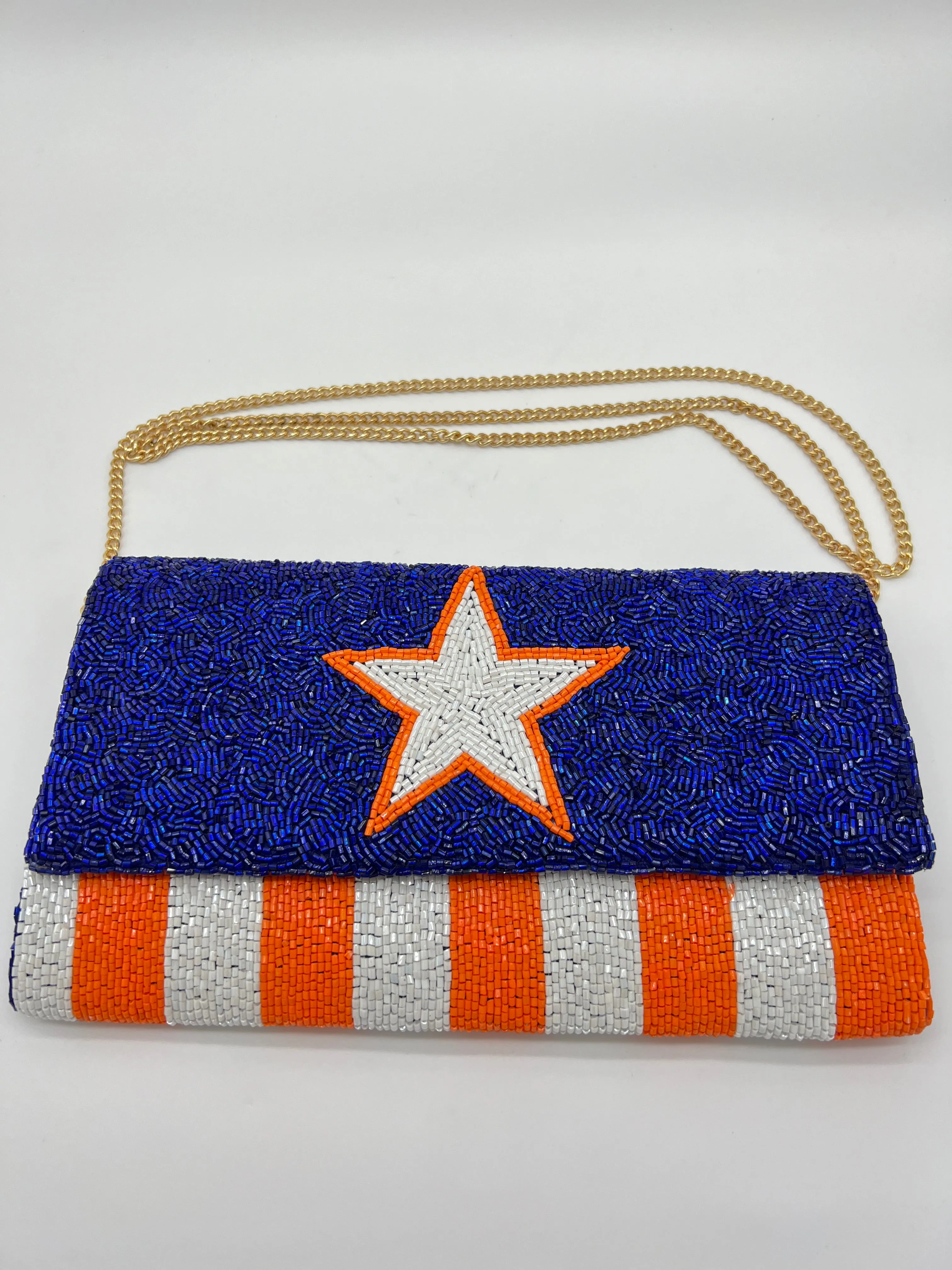 Star H-town Baseball Team Beaded Bag