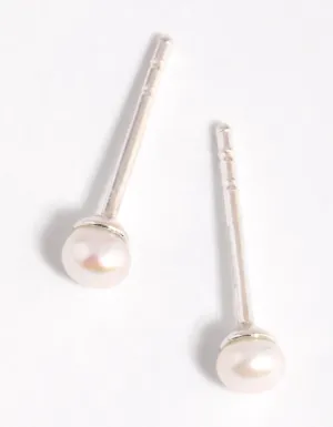 Sterling Silver Freshwater Pearl Stud Earrings