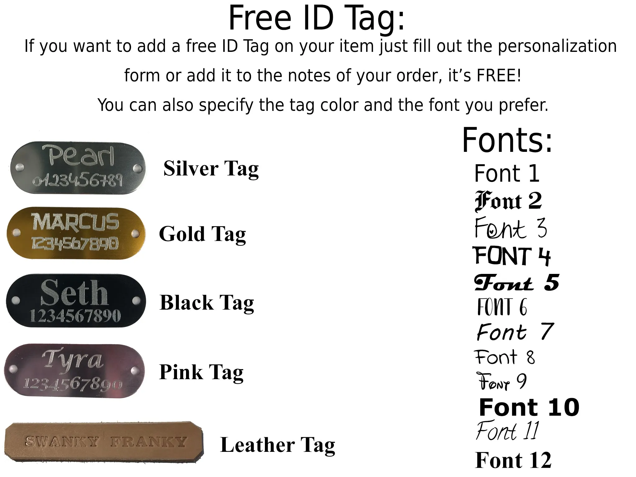 Tapered Padded Leather Dog Collar in 5 Colors