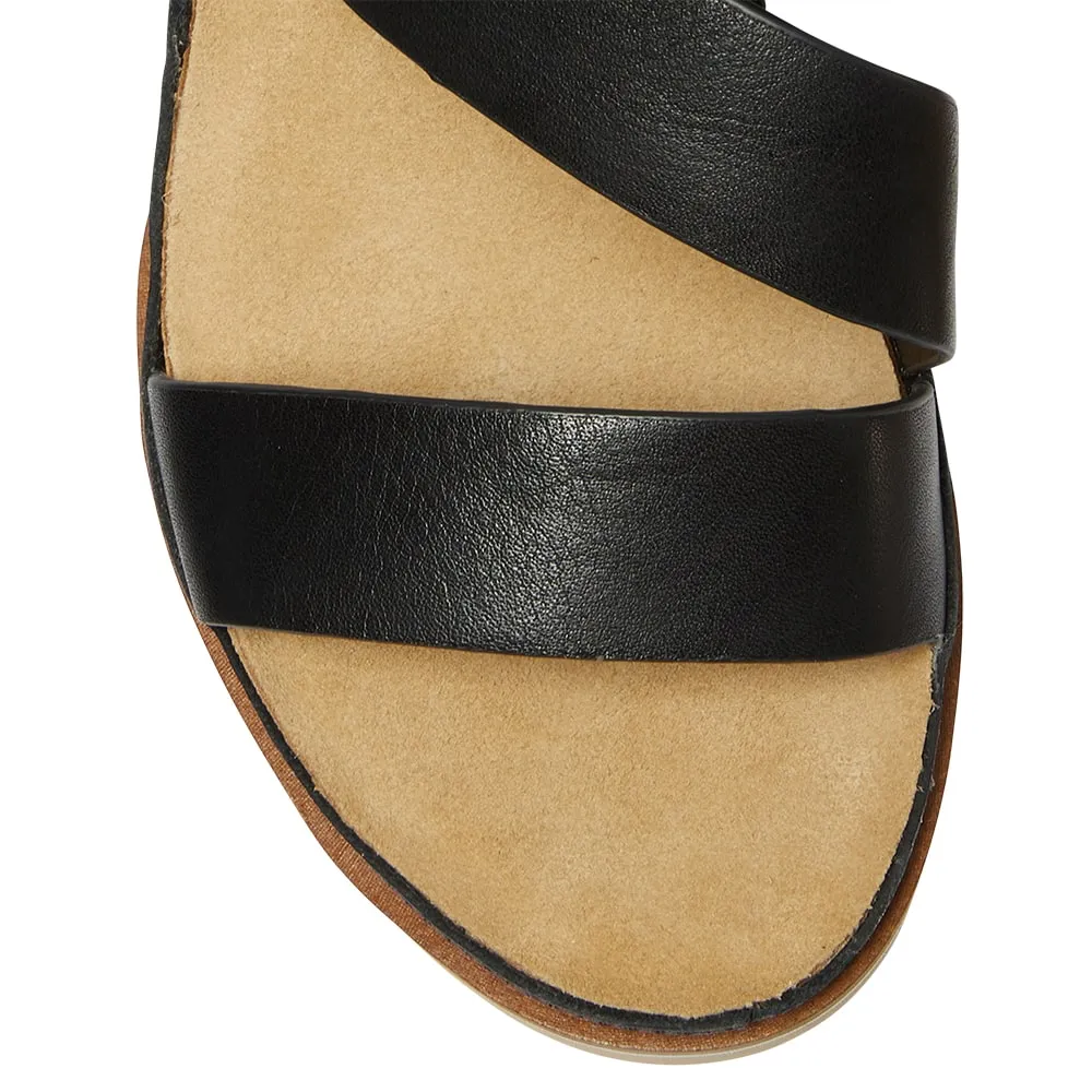 Tosca Wedge in Black Leather