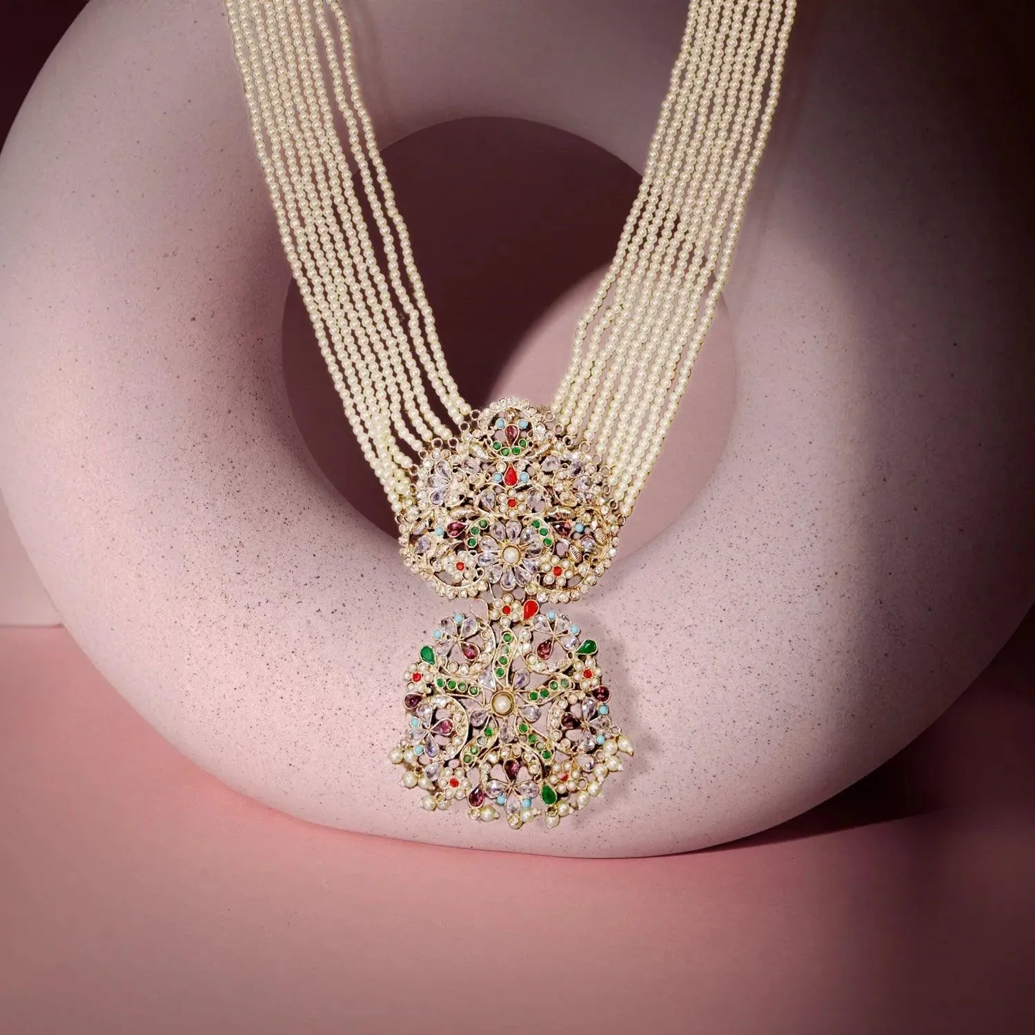 Traditional Indian Pearl Bridal Jewelry Set
