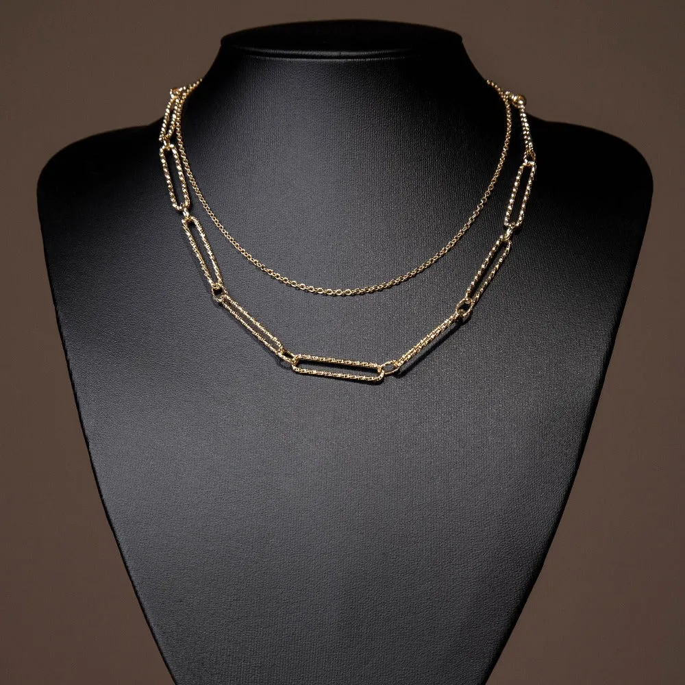 Two Layered Paperclip Necklace